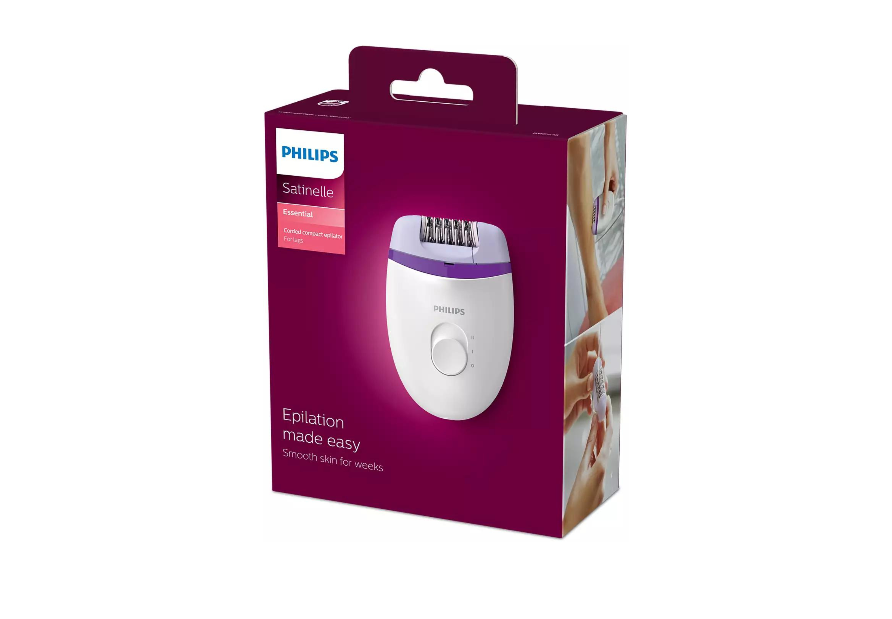 Buy Philips Satinelle Essential Corded Compact Epilator White - BRE255  Online in UAE